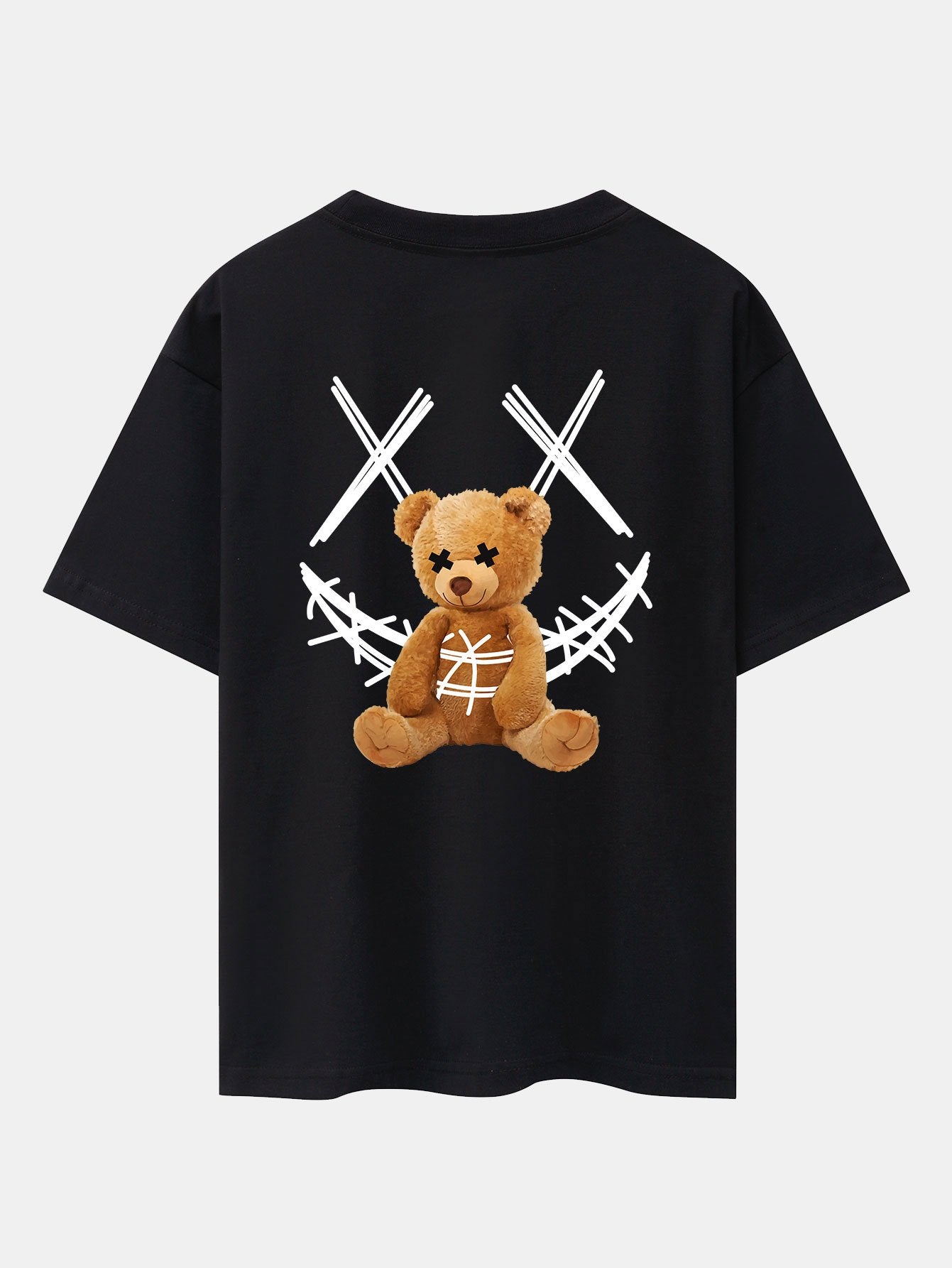 Smiley Bear Back Print Heavy Weight Oversize T-Shirt