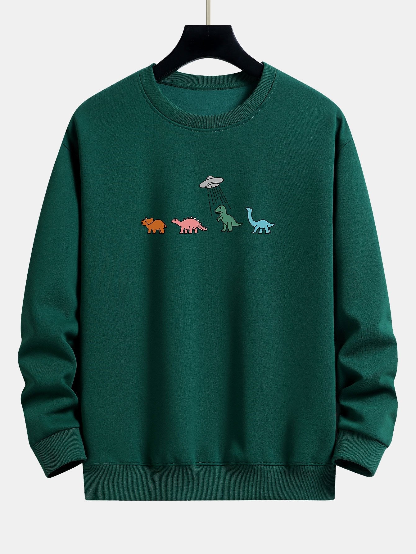 Sweat-shirt coupe décontractée à imprimé dinosaure