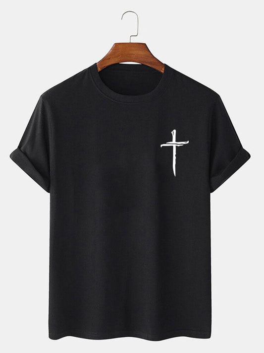 Cross Print T-Shirt