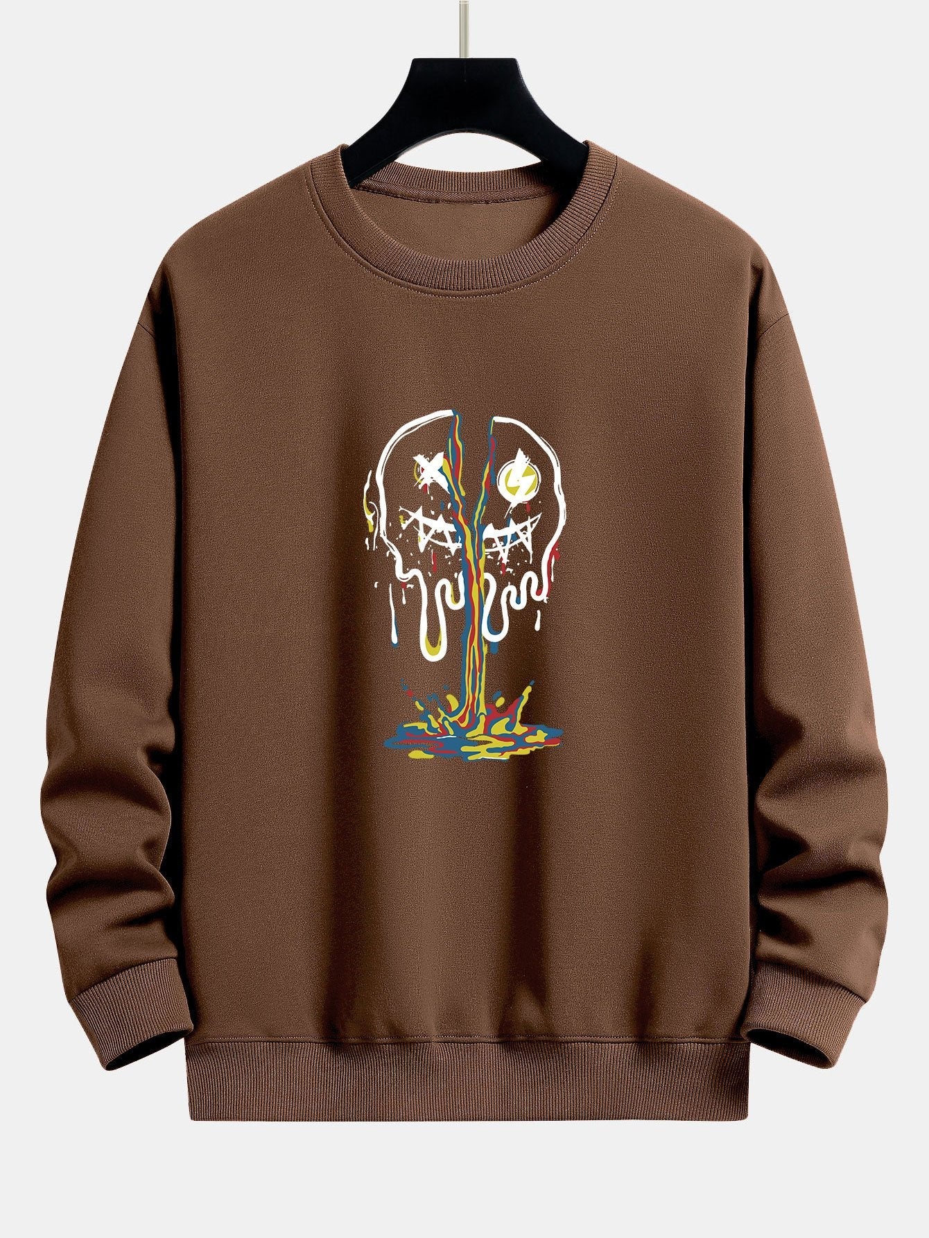 Sweat-shirt Coupe Relax à Imprimé Smiley Dissolvant Coloré