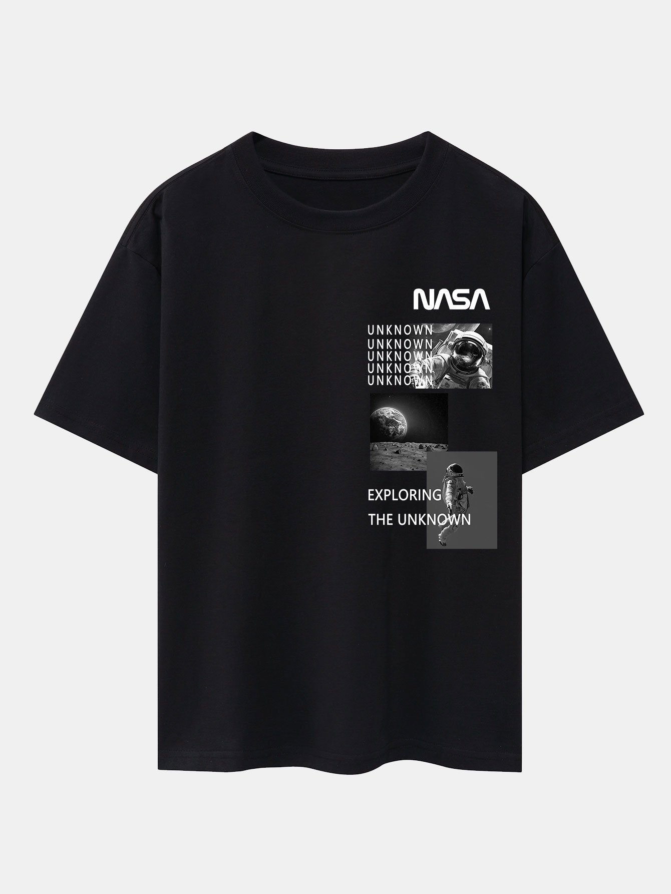 NASA Moon Landing Print Drop Shoulder Oversize T-Shirt