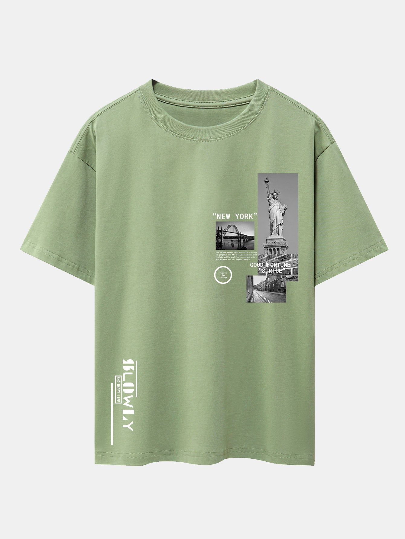 New York Architecture Print Drop Shoulder Oversize T-Shirt