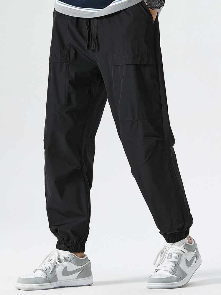 Elastic Waist Parachute Cargo Pants