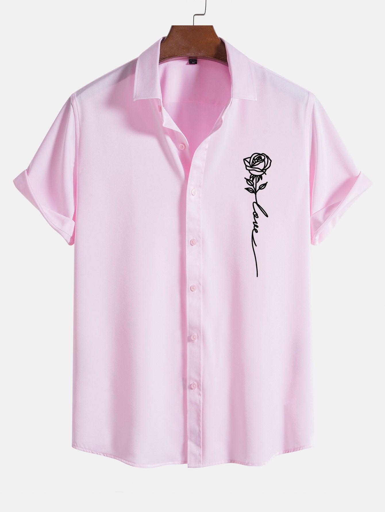 Chemise boutonnée à imprimé Rose Love