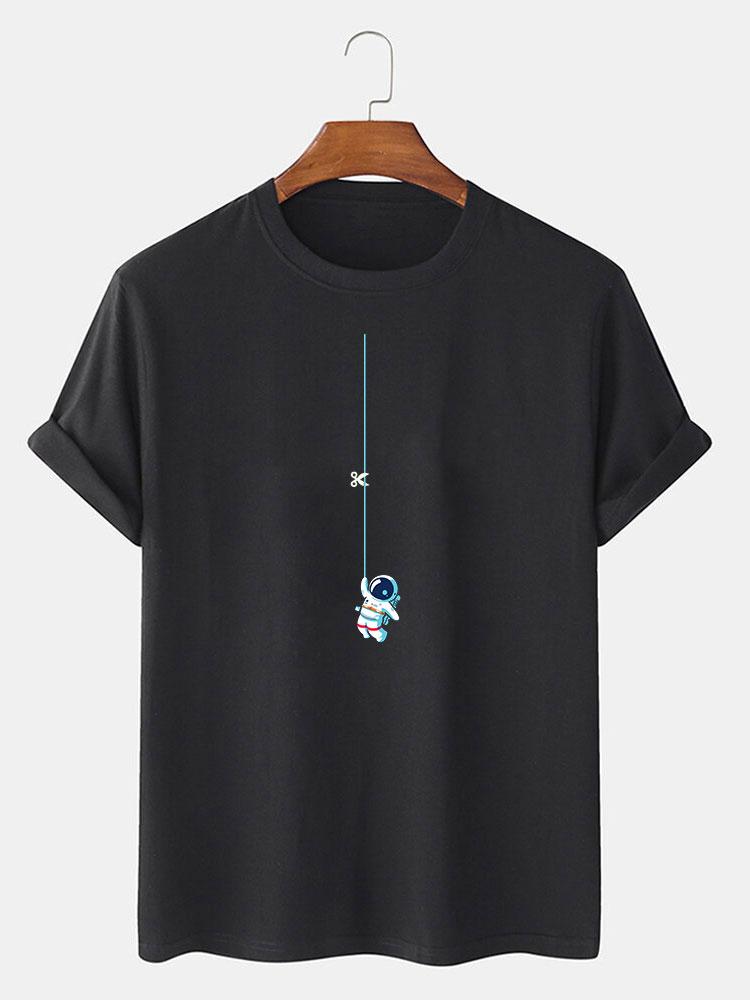 Astronaut On A String Print T-Shirt