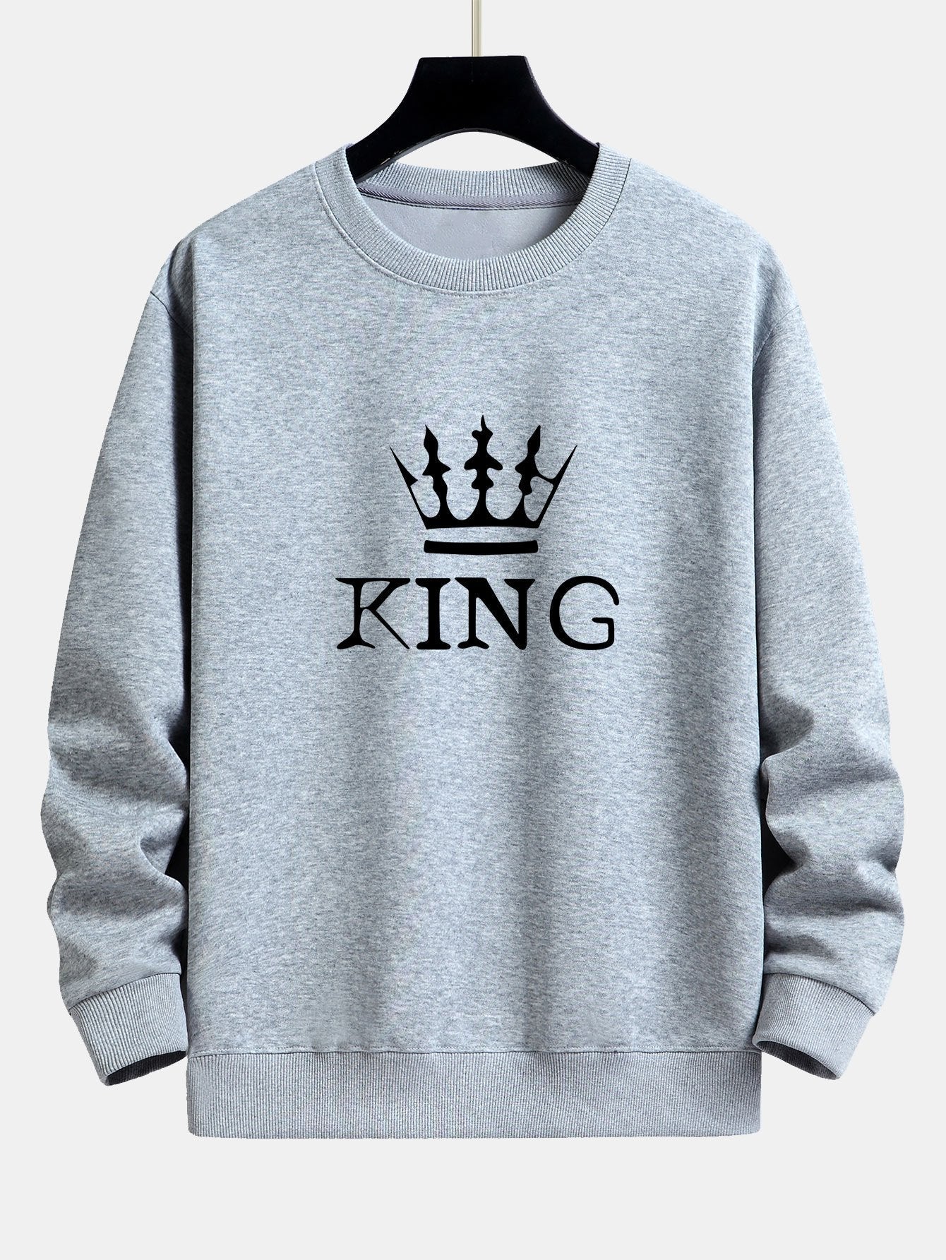 Sweat-shirt coupe décontractée à imprimé King Crown