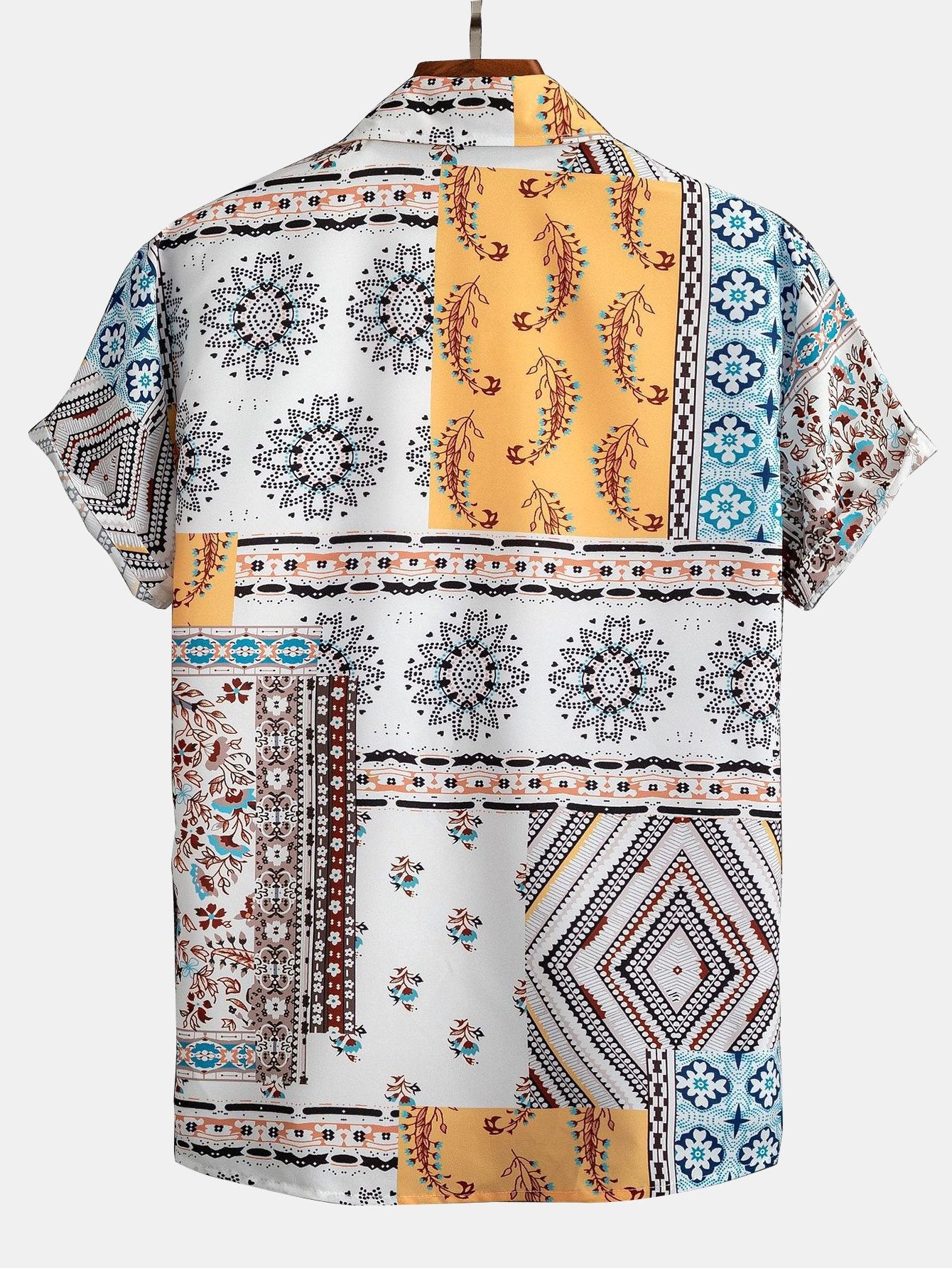 Chemise boutonnée à imprimé foulard #Conception de motifs aléatoires#