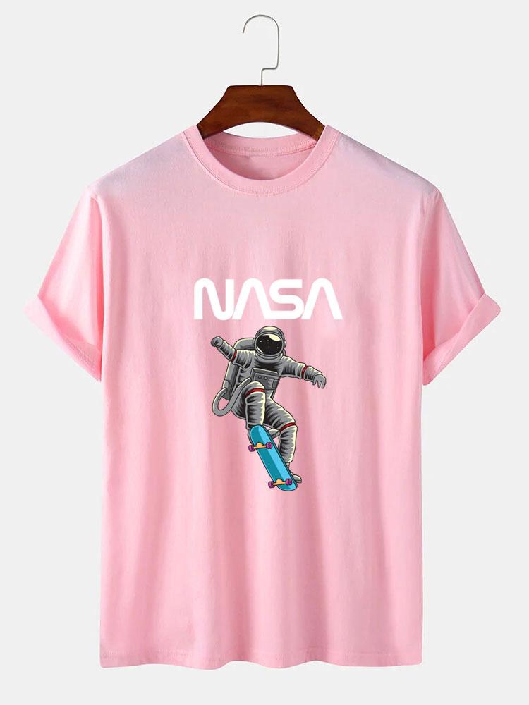 NASA Skateboard Astronaut Print T-Shirt