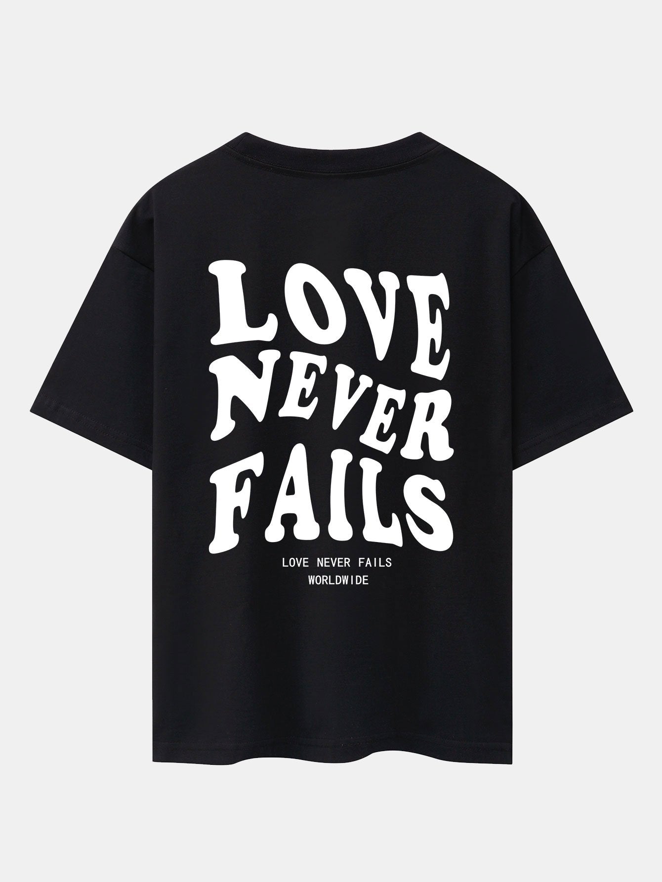 Slogan Back Print Dropped Shoulders Oversize T-Shirt