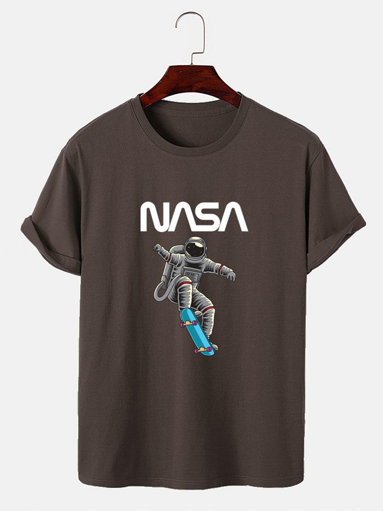 NASA Skateboard Astronaut Print T-Shirt