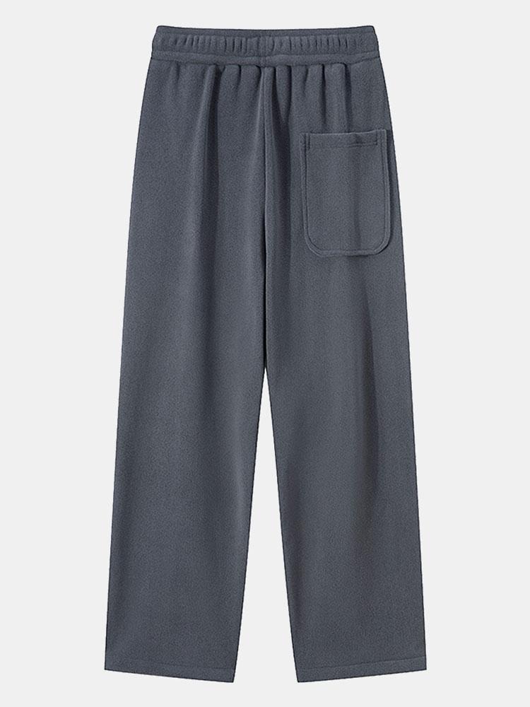 Pantalon coupe ample en polaire à jambe droite