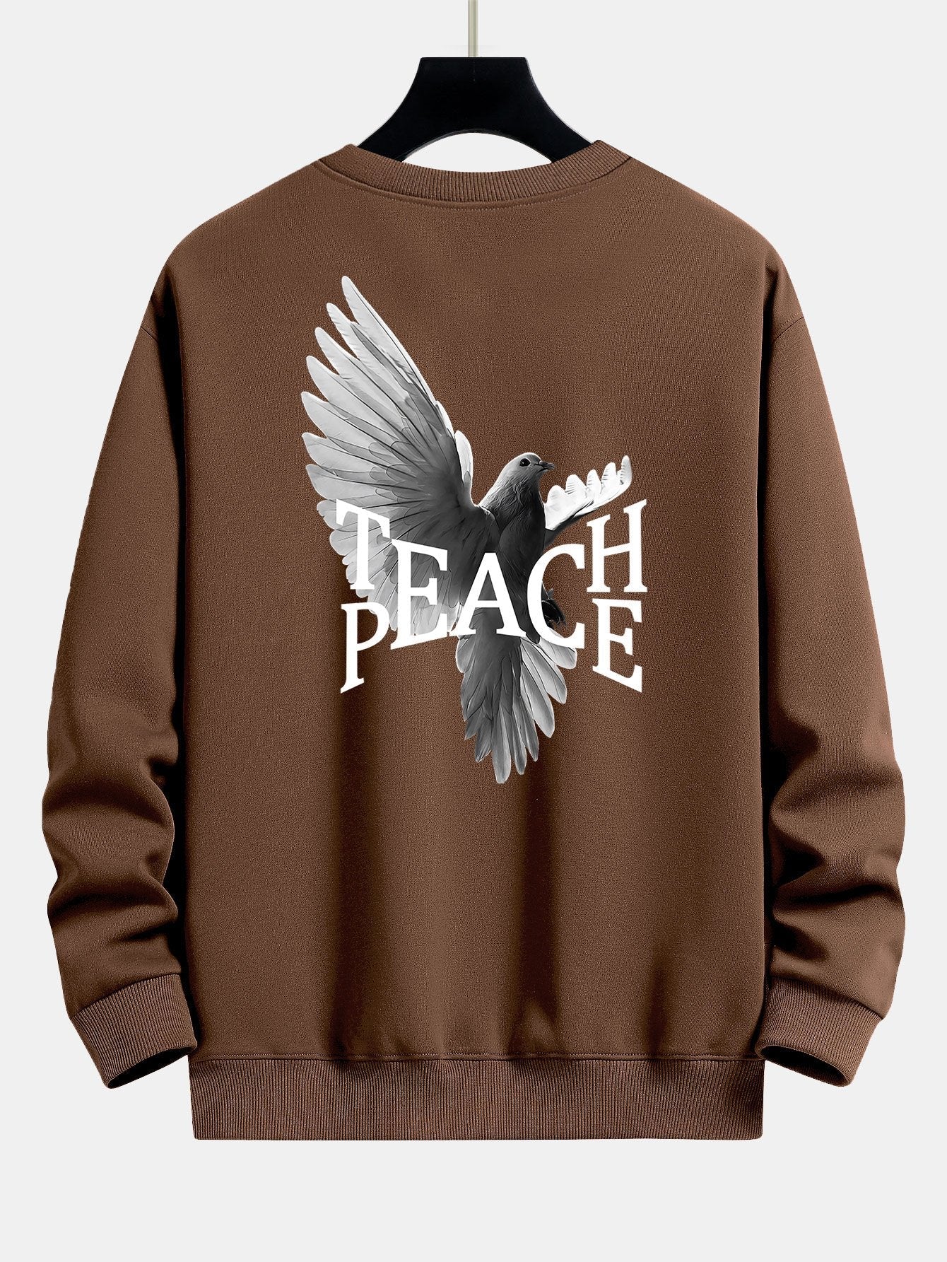 Sweat-shirt coupe décontractée à imprimé Peace Dove