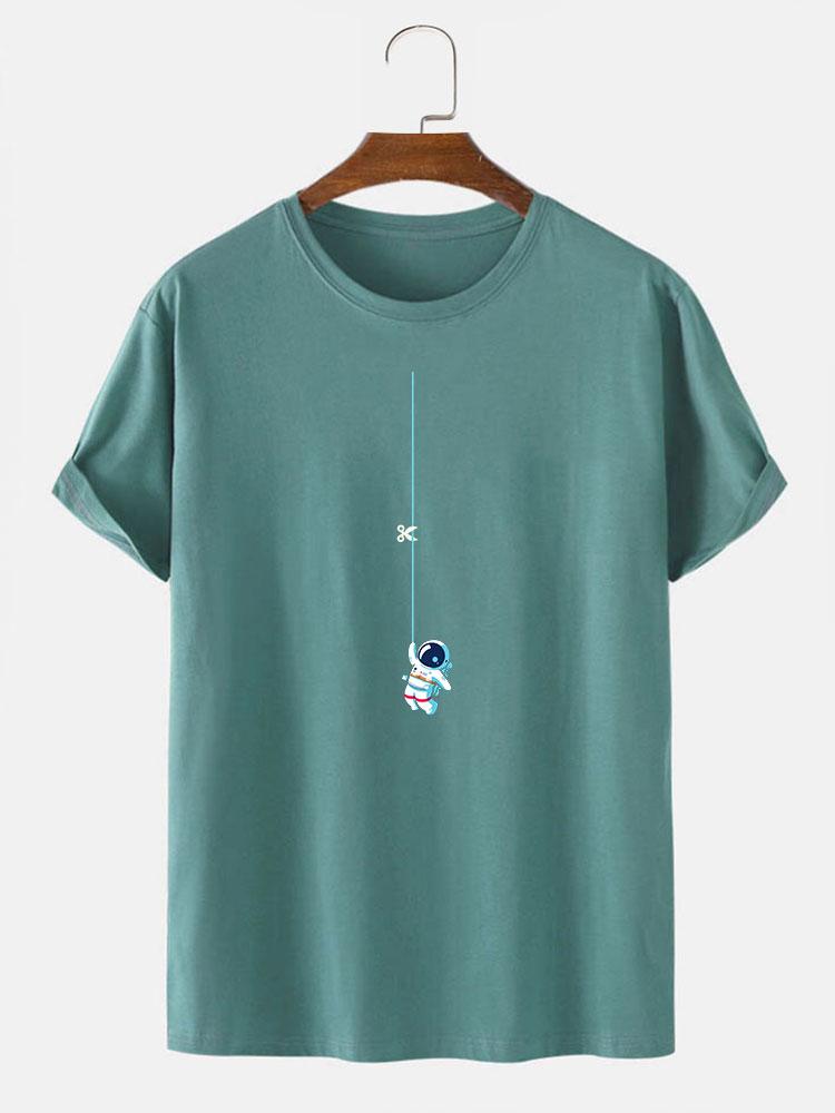 Astronaut On A String Print T-Shirt