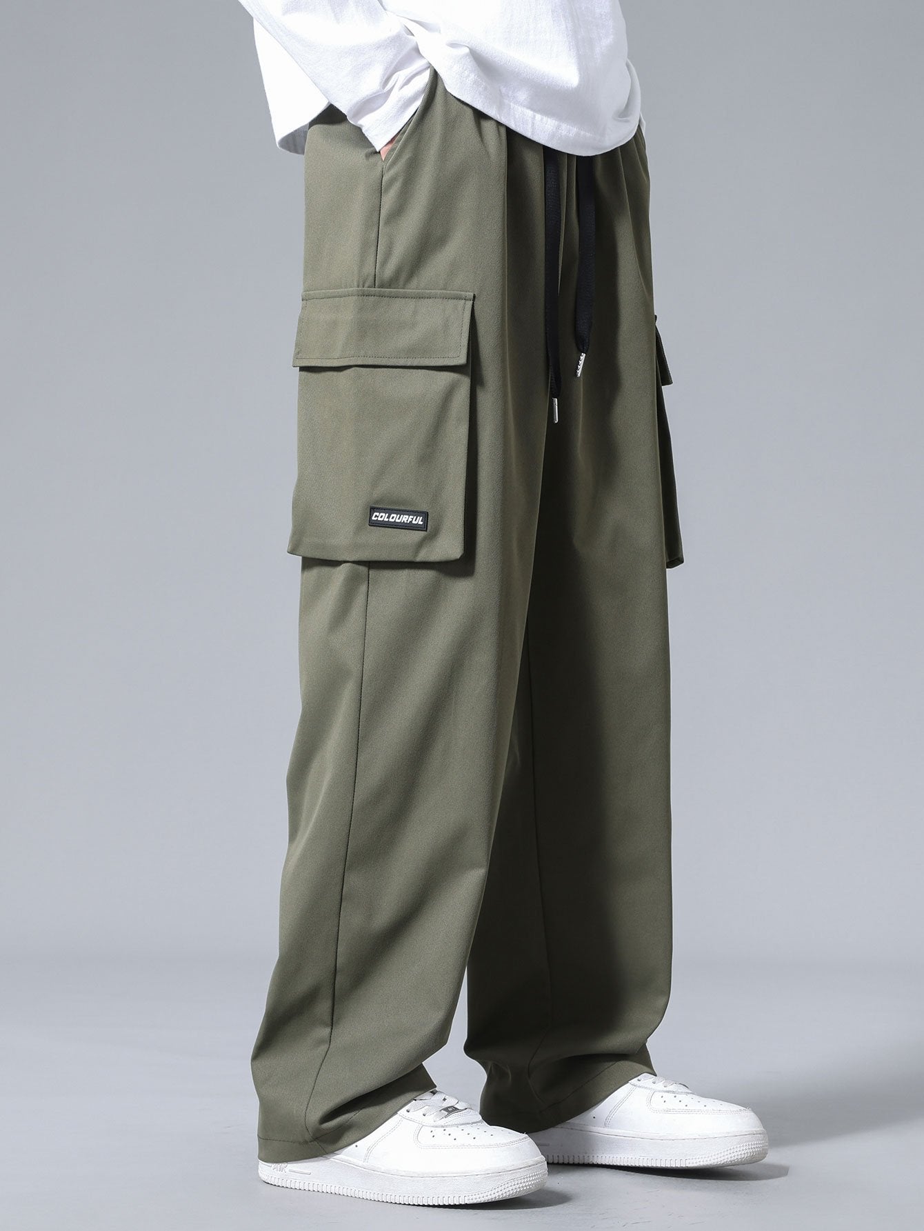 Pantalon cargo à cordon de serrage