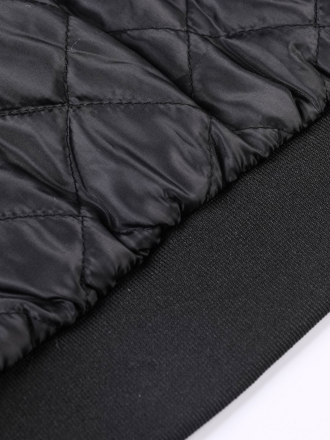 Quilted Lined Funnel Neck Bomber Jacket