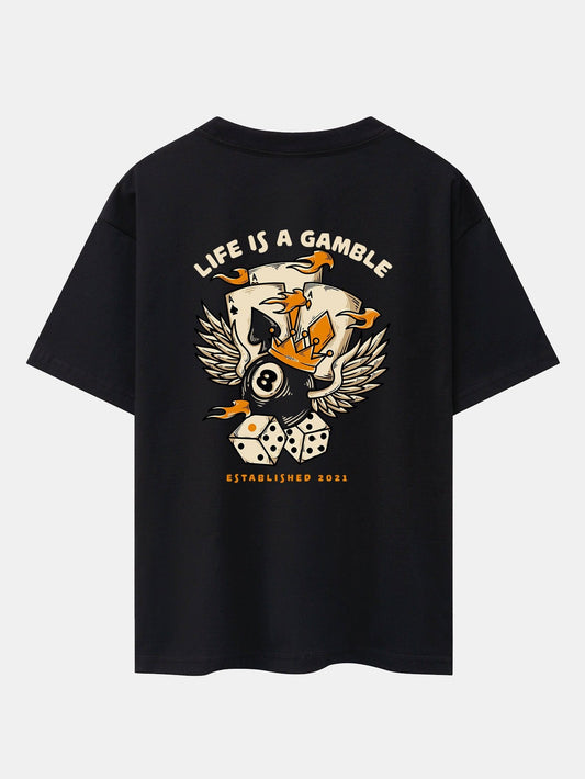 Ace Of Spades Back Print Heavy Weight Oversize T-Shirt