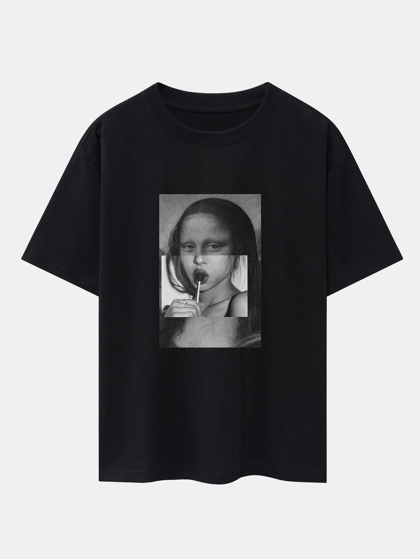 T-shirt oversize imprimé Mona Lisa et Candy Girl