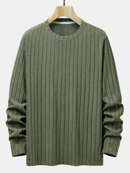 Long Sleeve Knit Ribbed T-Shirt