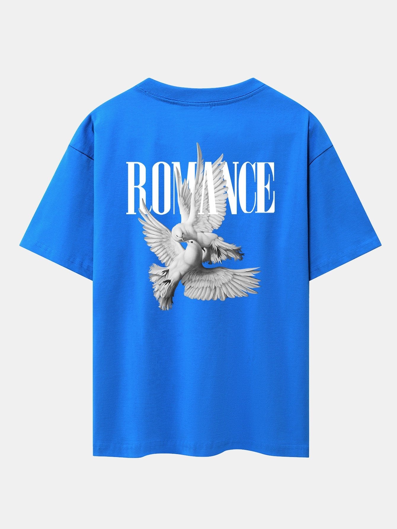 Romance Pigeon Slogan Back Print Drop Shoulder Oversize T-Shirt