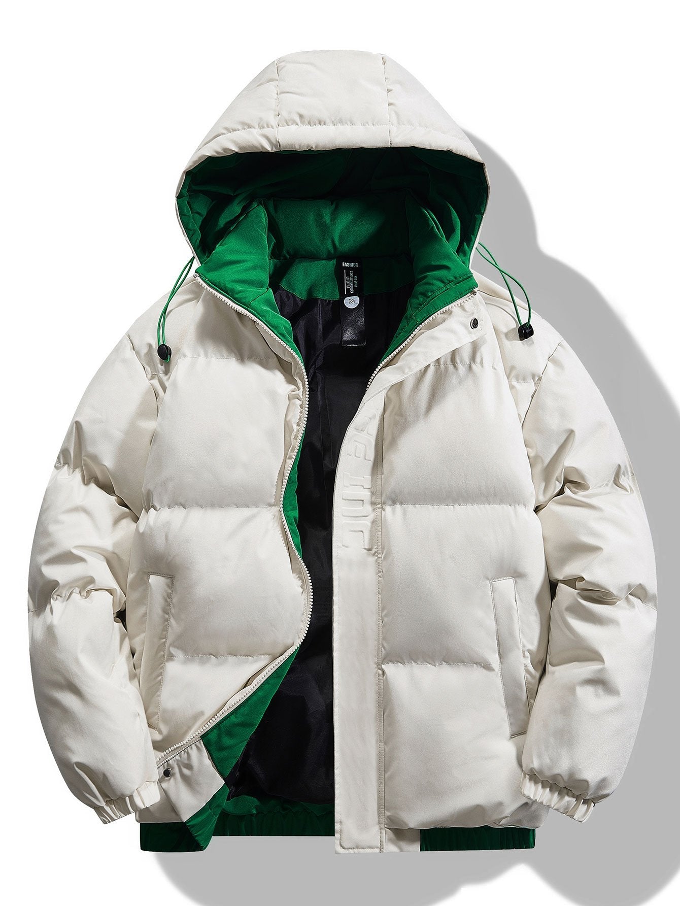 Contrast Hooded Puffer Coat