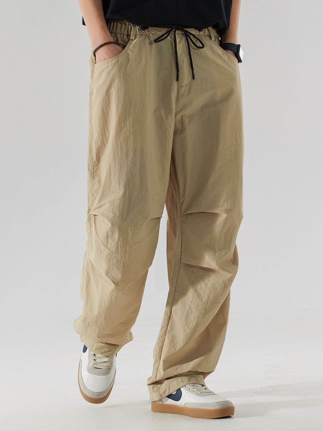 Elastic Waist Parachute Pants