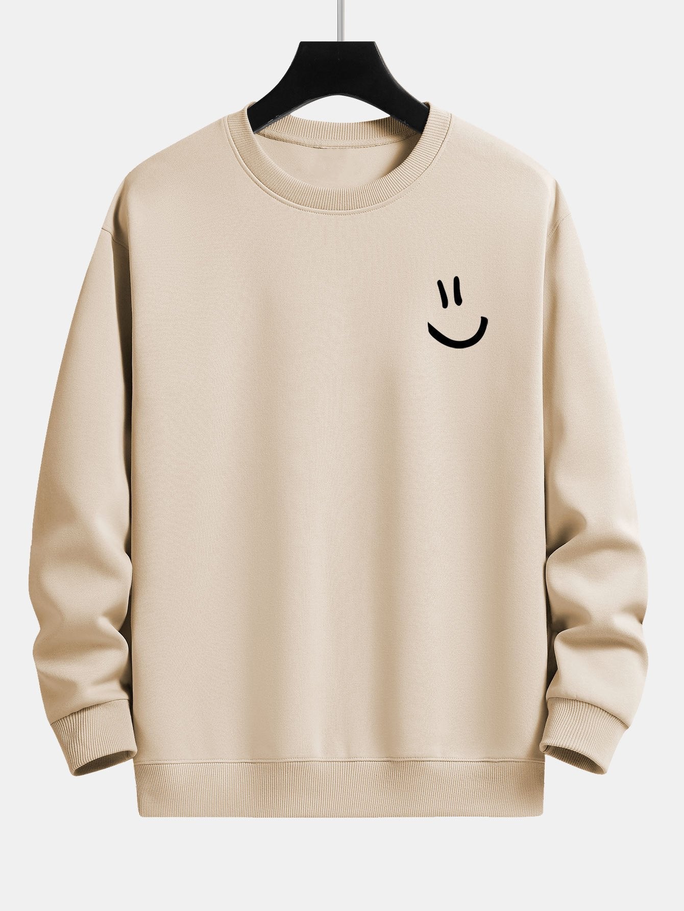 Sweat-shirt coupe décontractée à imprimé smiley