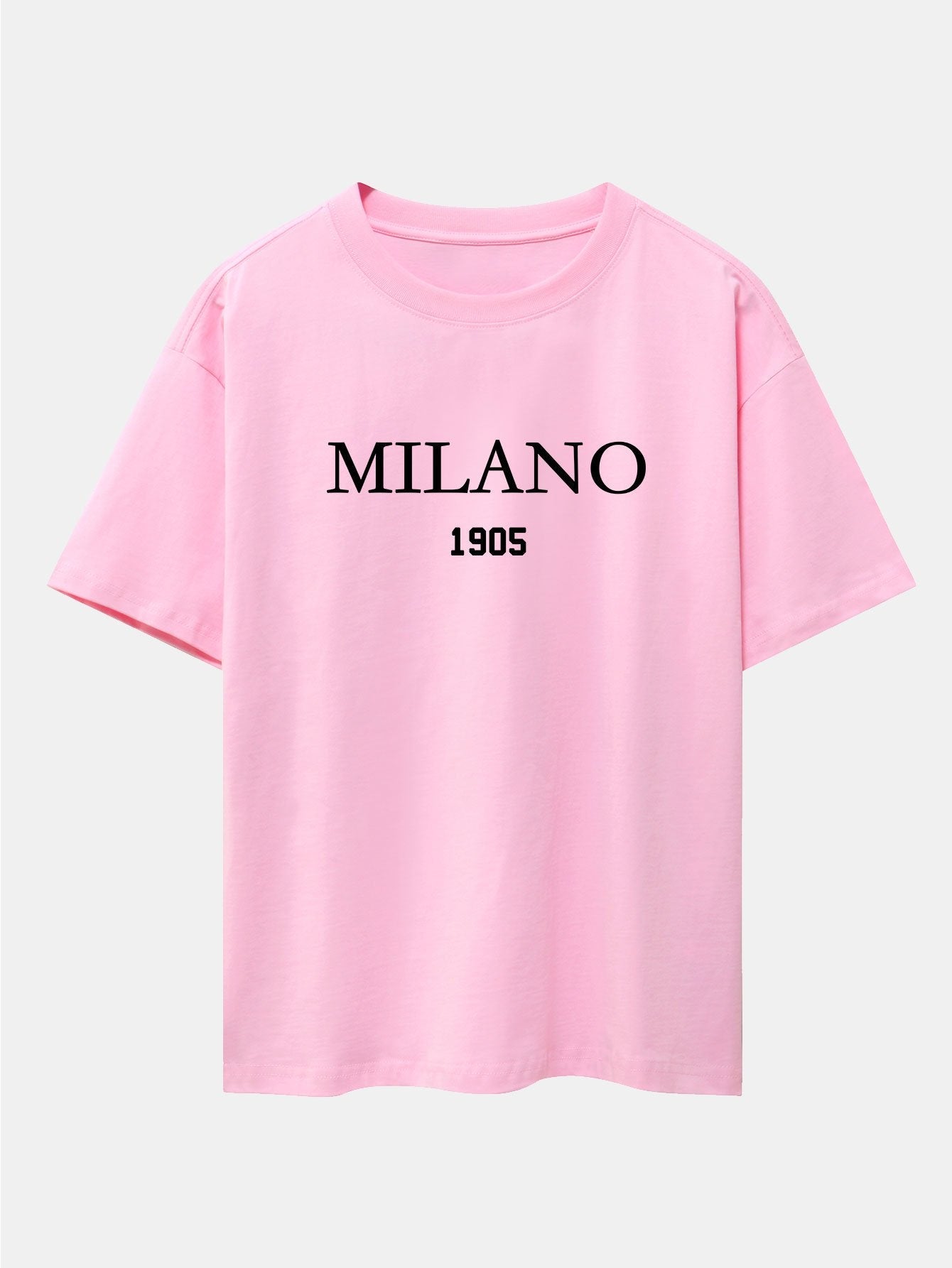 Milano Slogan Print Drop Shoulder Oversize T-Shirt