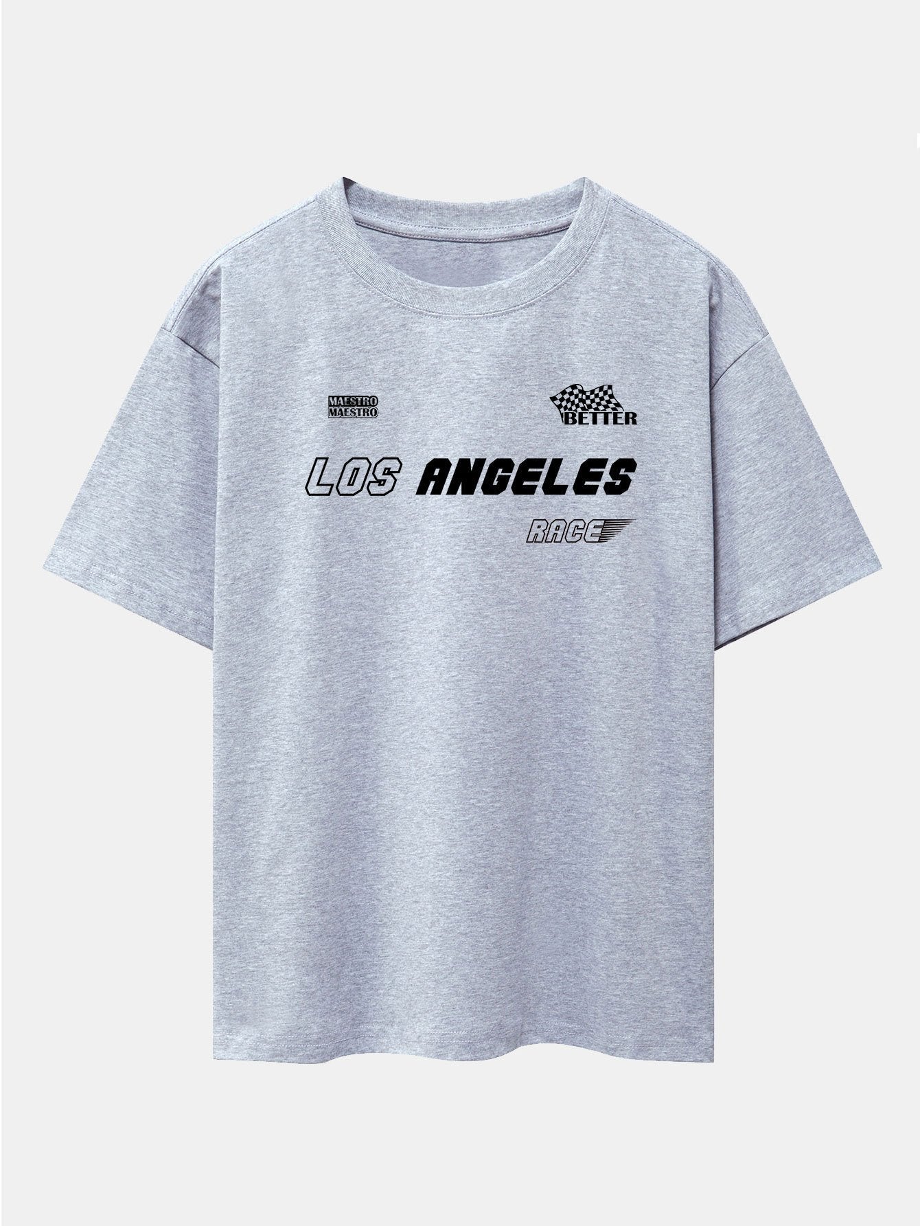 Los Angeles Slogan Print Drop Shoulder Oversize T-Shirt