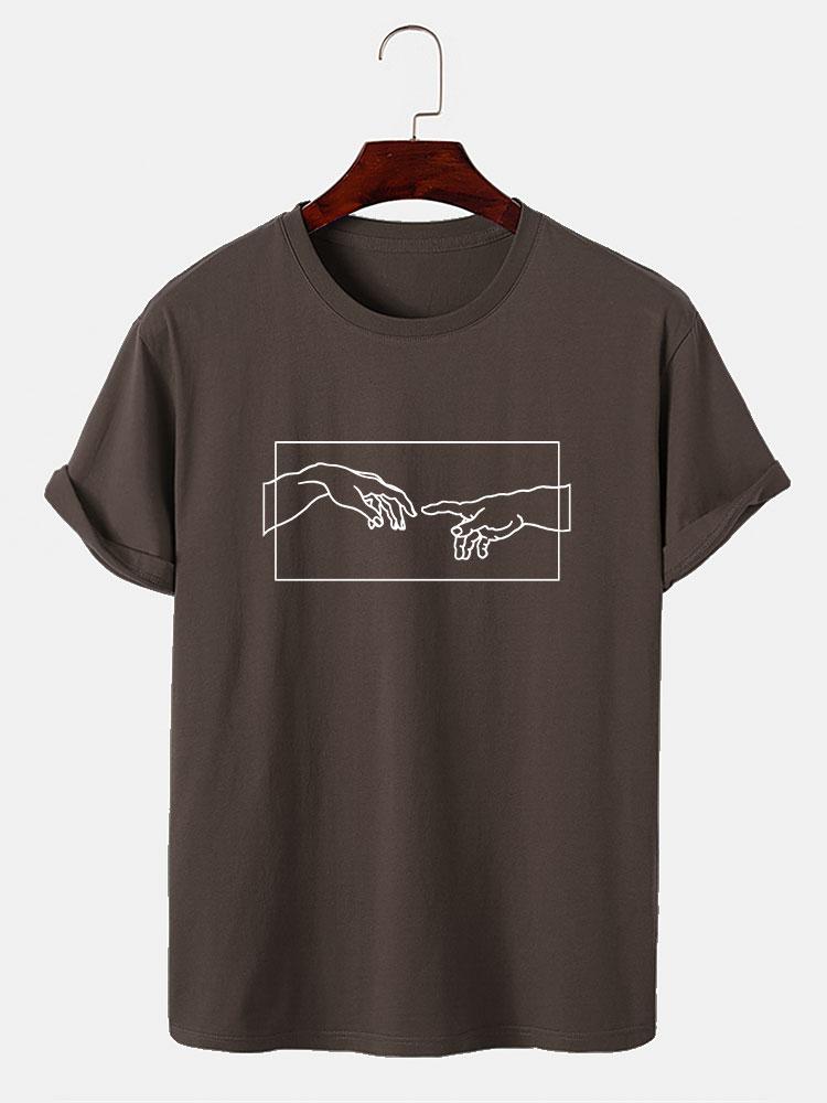 Lines Of Hands Print T-Shirt