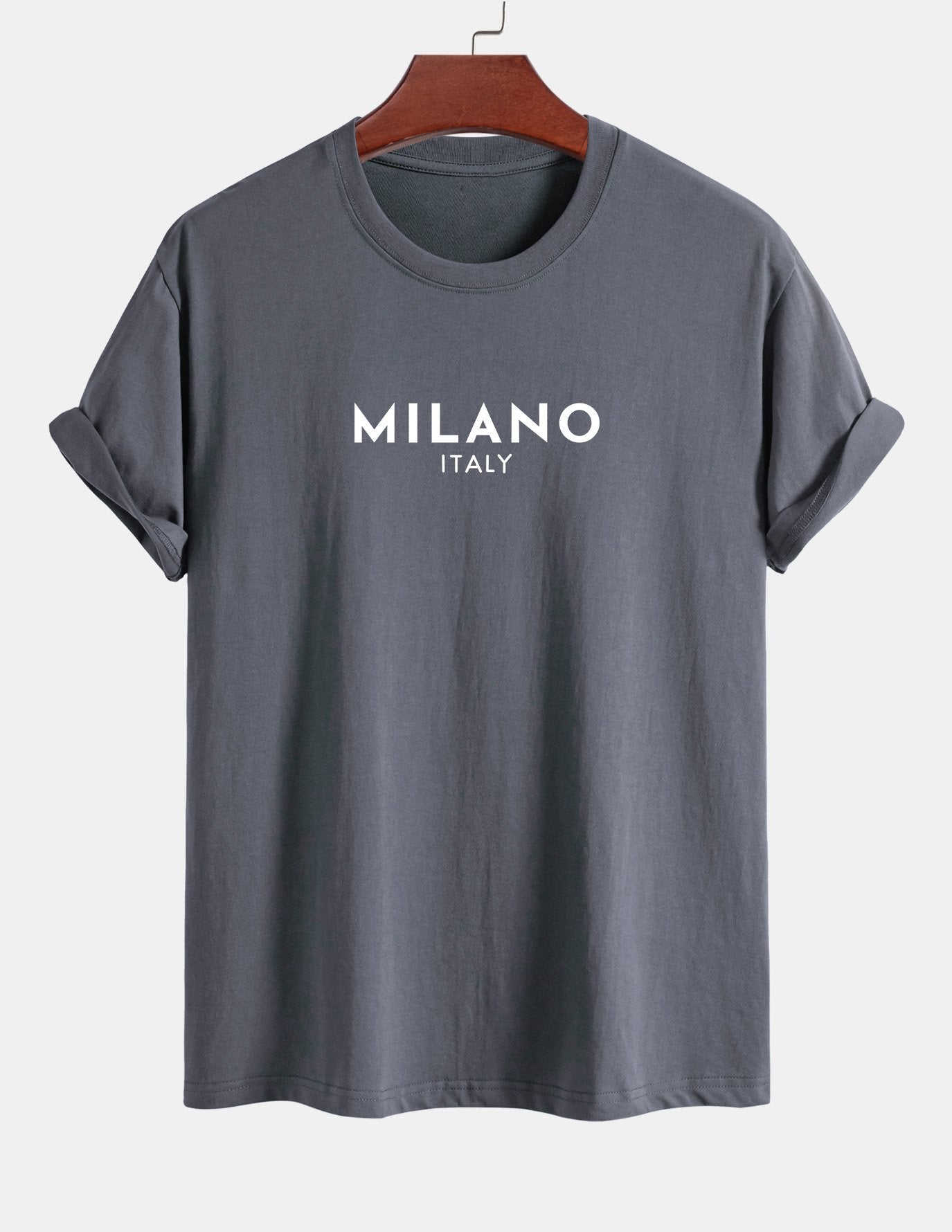 Regular Fit Milano Italy Print Cotton T-Shirt