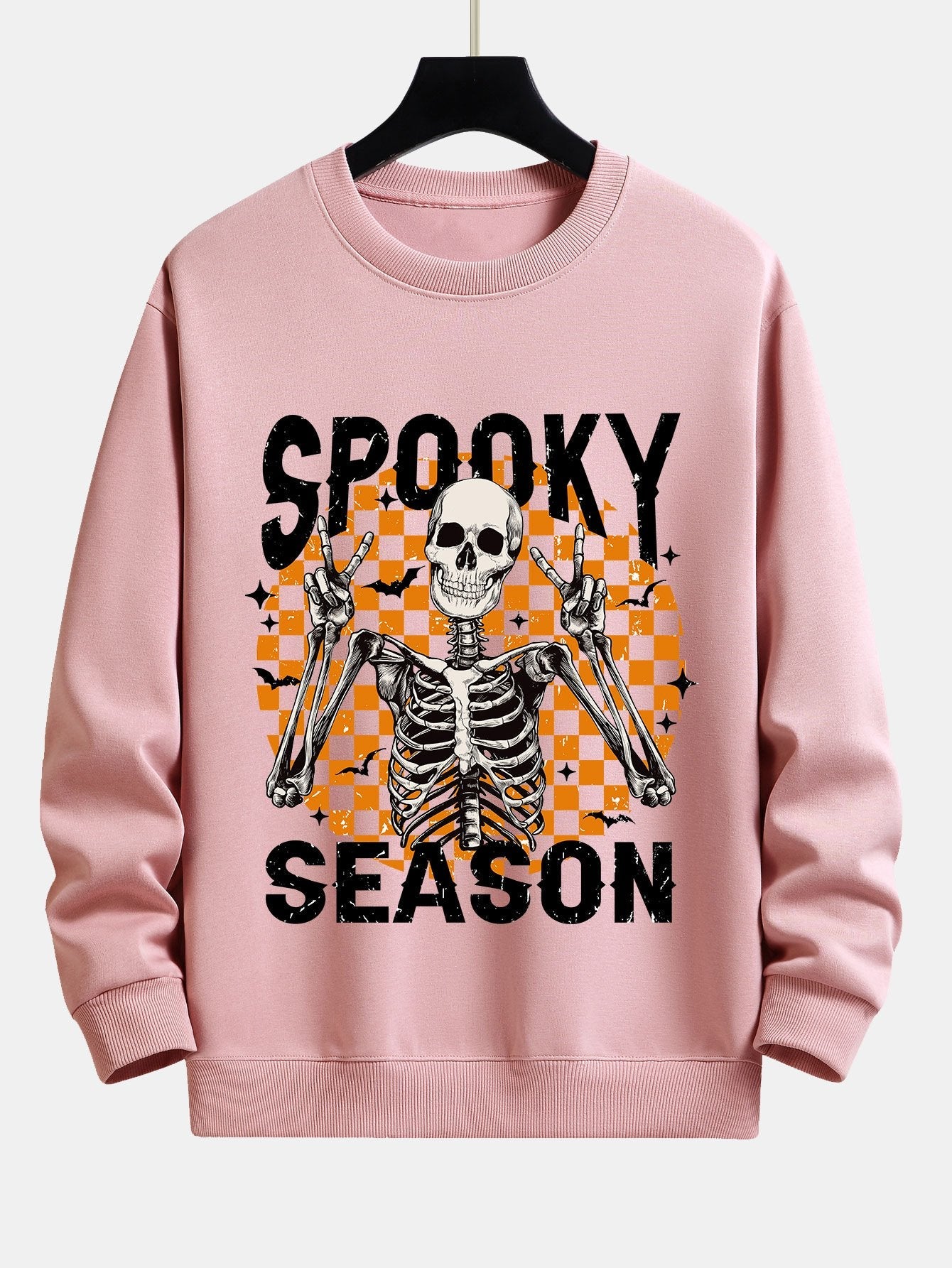 Sweat-shirt coupe décontractée à imprimé squelette Spooky Season