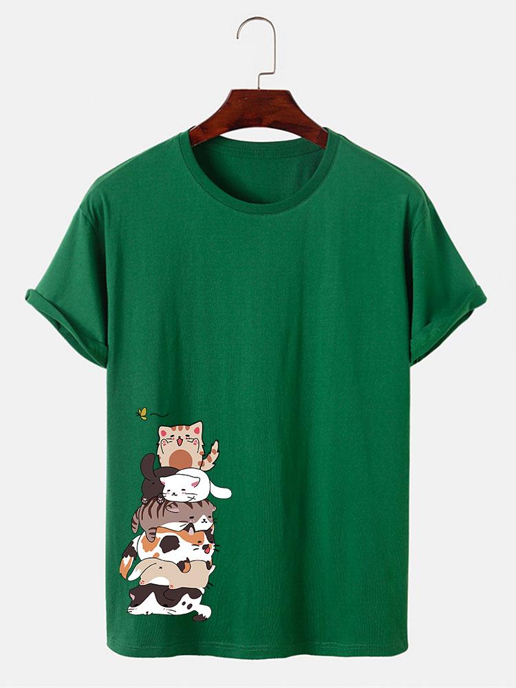 T-shirt imprimé chat de dessin animé