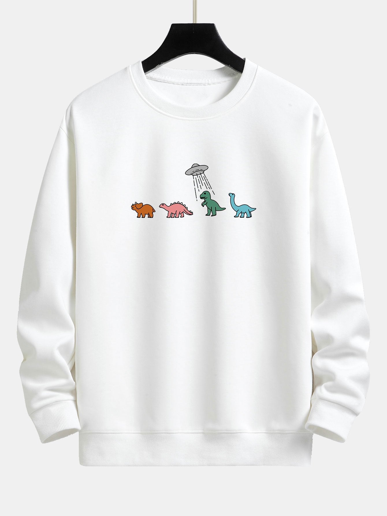 Sweat-shirt coupe décontractée à imprimé dinosaure