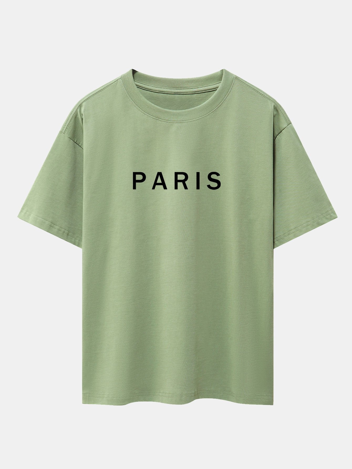 Paris Print Dropped Shoulders Oversize T-Shirt