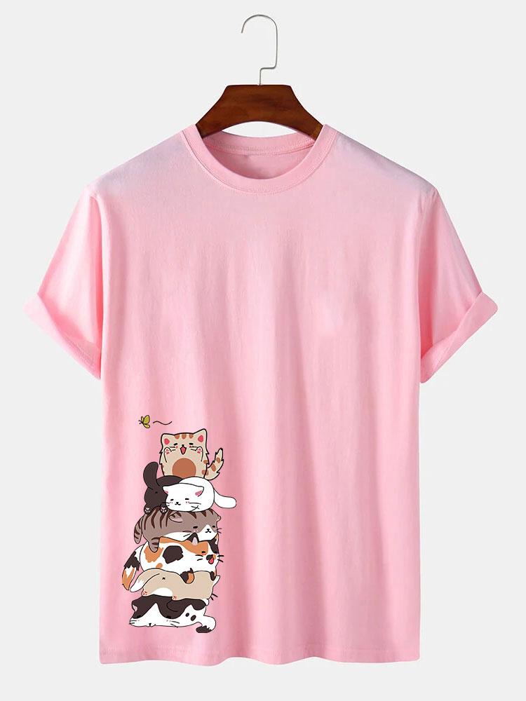 T-shirt imprimé chat de dessin animé