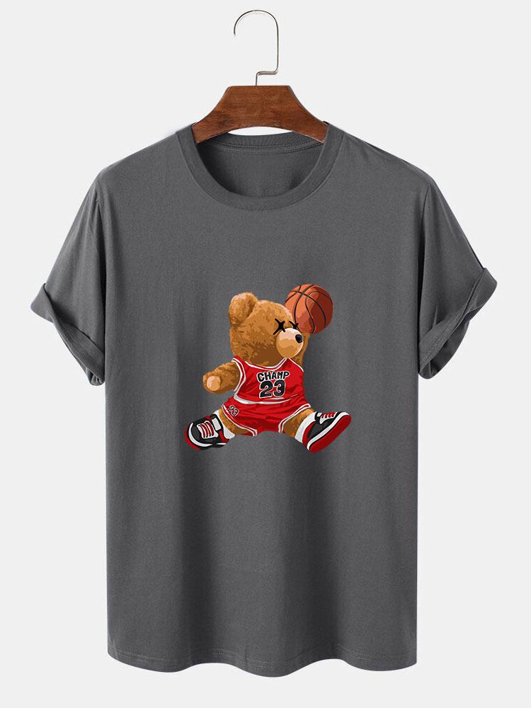 Basketball Player Bear Print T-Shirt