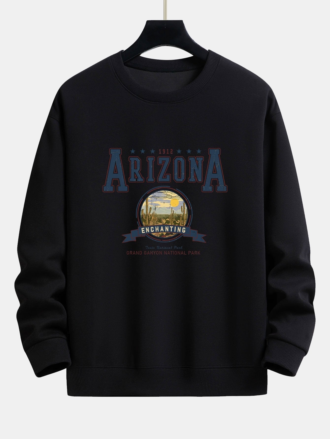 Sweat-shirt coupe décontractée à imprimé illustration de l'Arizona