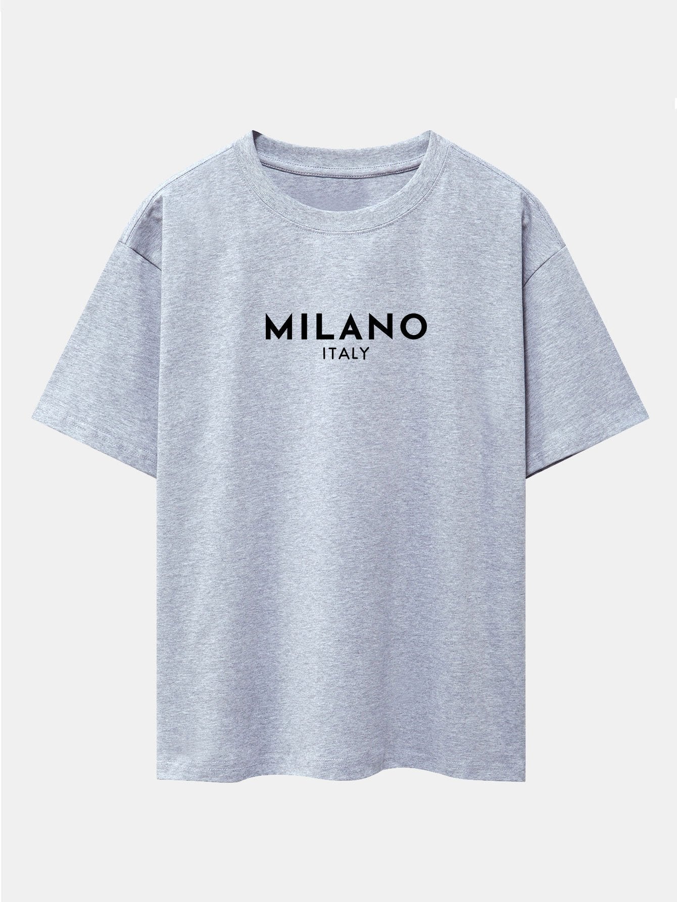 Milano Italy Print Drop Shoulder Oversize T-Shirt