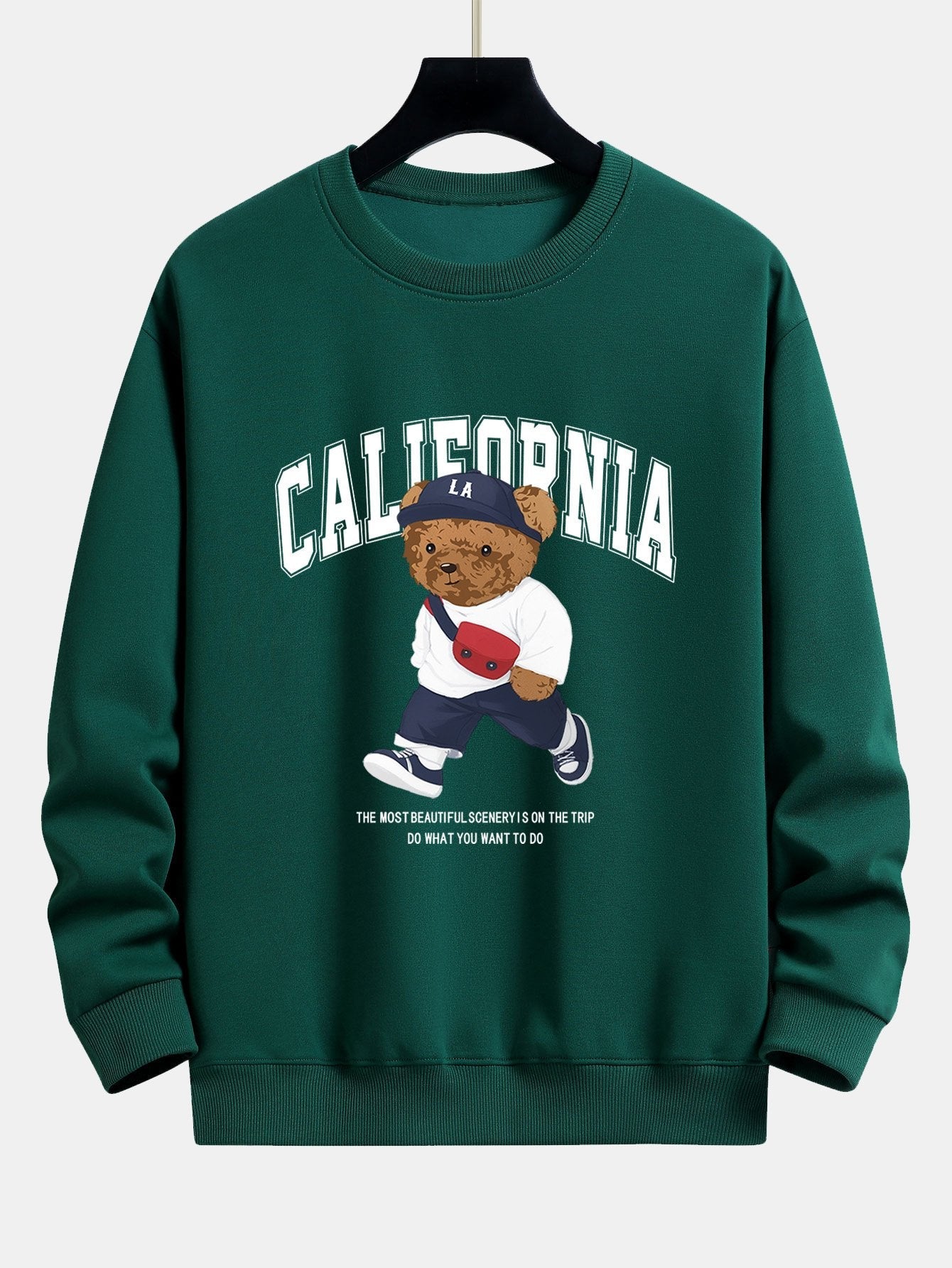 California Fashion - Sweat-shirt coupe décontractée à imprimé ours