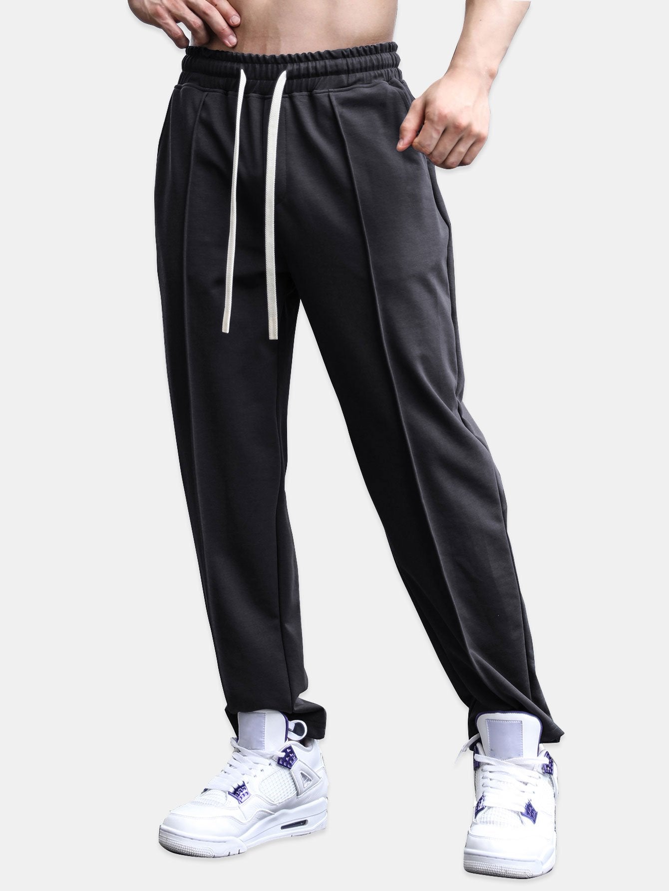 Tapered Jogger Pants With Pintuck