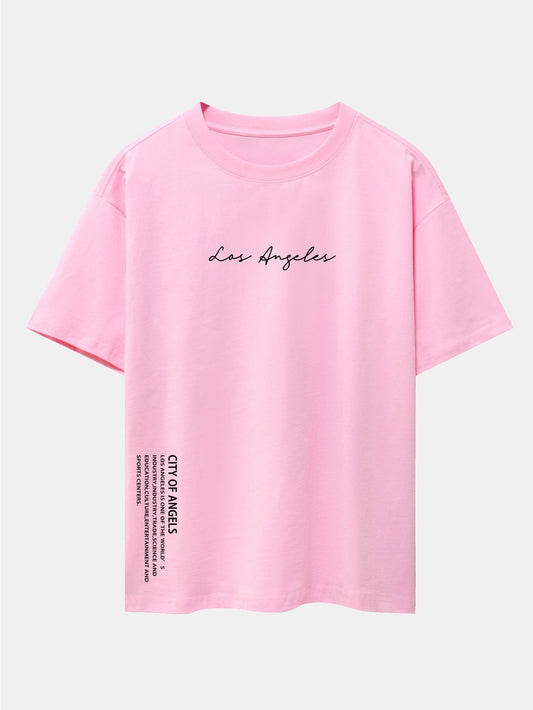 Los Angeles Print Drop Shoulder Oversize T-Shirt