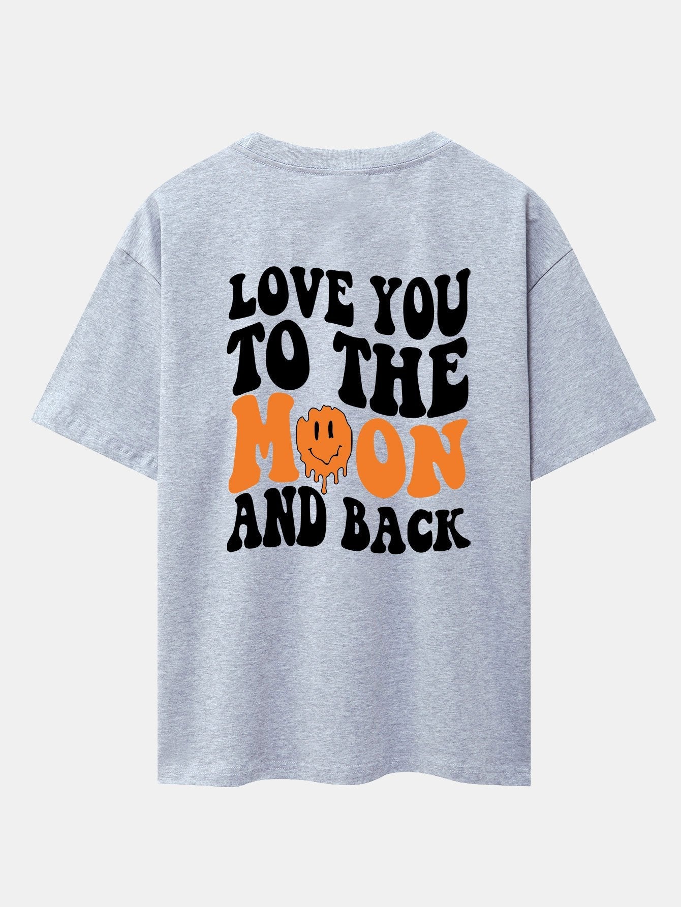 Smiley Slogan Back Print Drop Shoulder Oversize T-Shirt