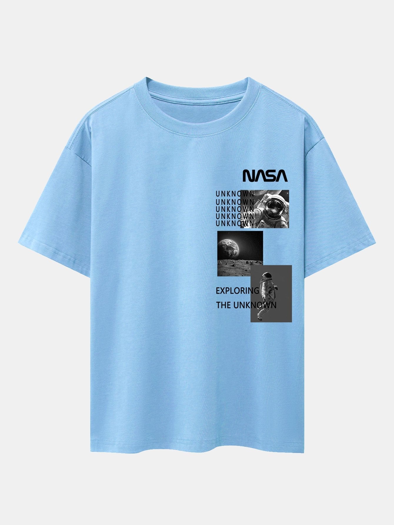 NASA Moon Landing Print Drop Shoulder Oversize T-Shirt