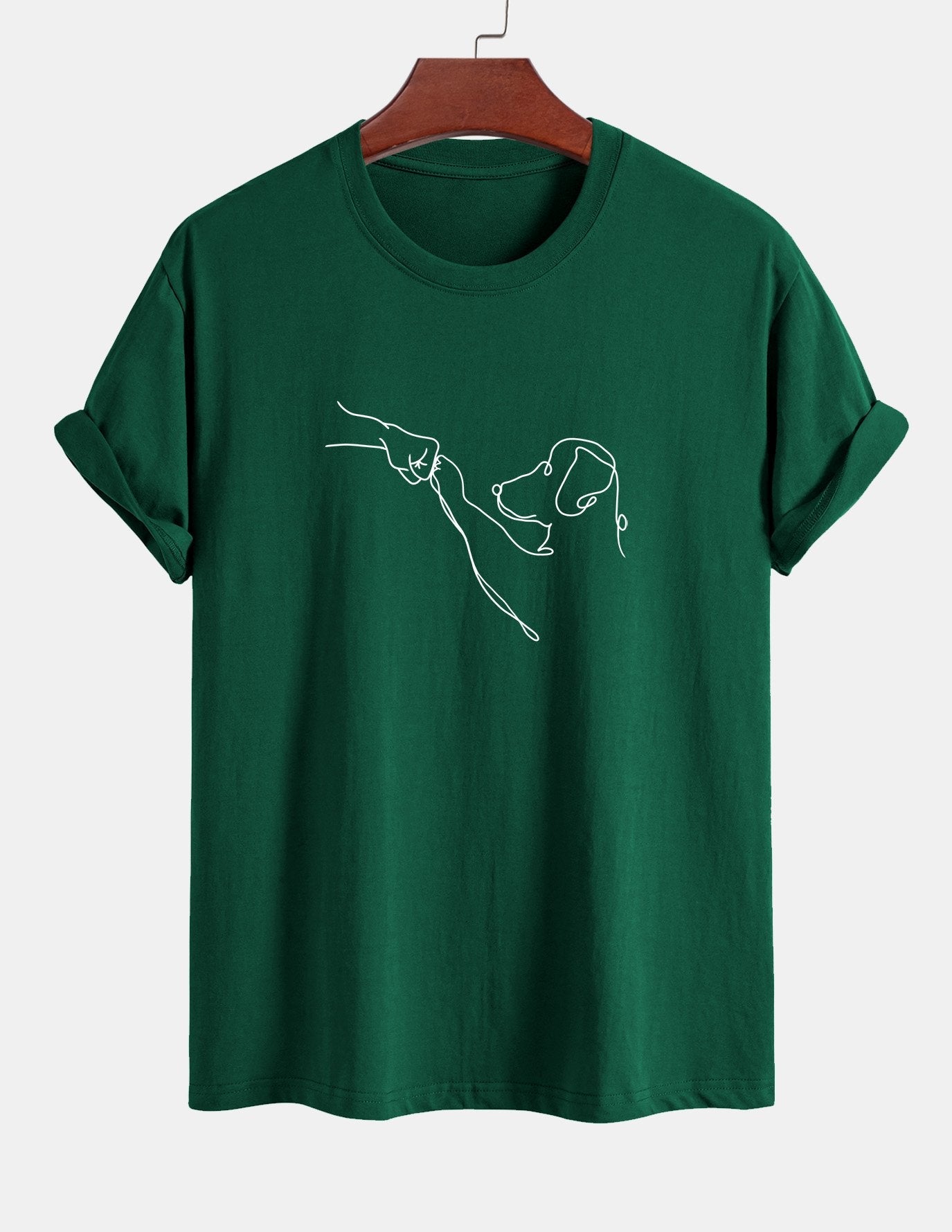 T-shirt en coton imprimé dessin au trait coupe classique