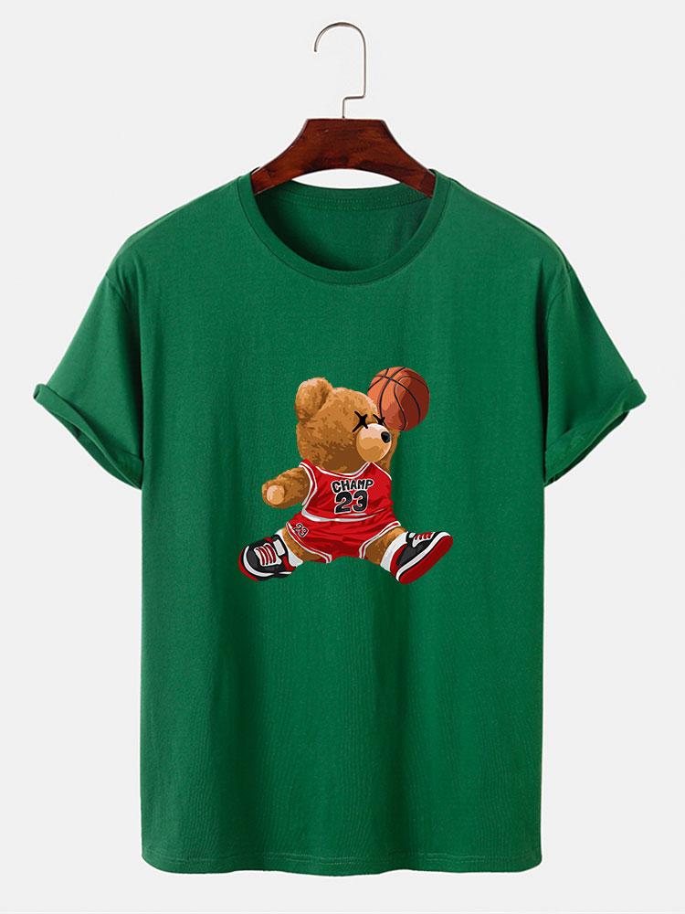 Basketball Player Bear Print T-Shirt