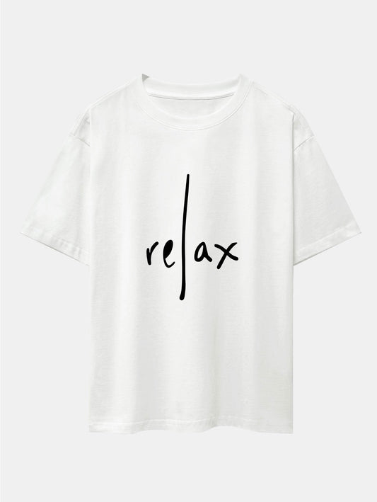 Relax Print Drop Shoulder Oversize T-Shirt