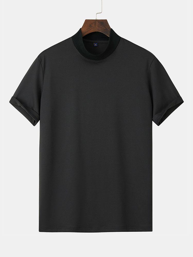 Short Sleeve Mock Neck T-Shirt