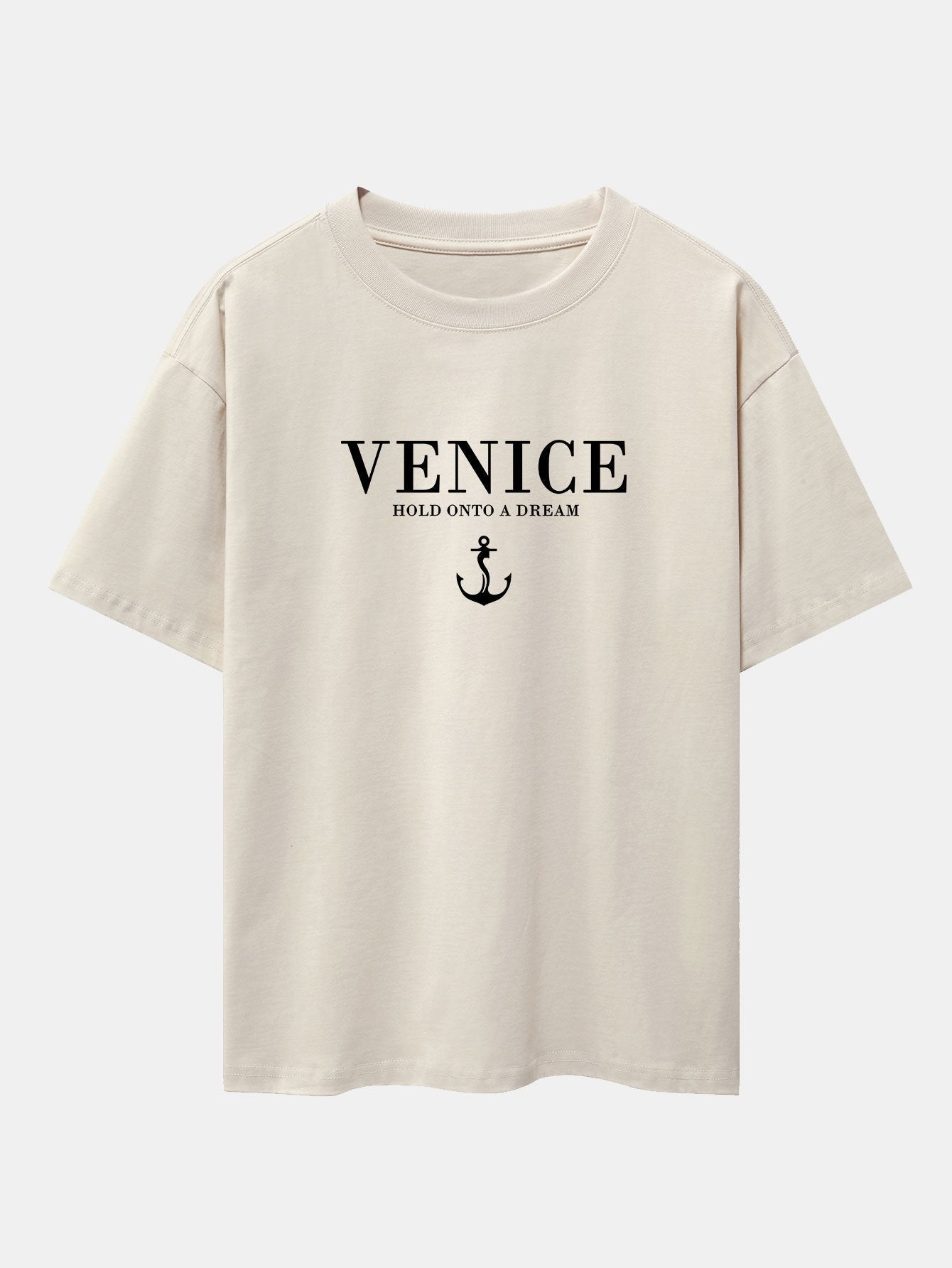 T-shirt oversize à épaules tombantes et imprimé ancre de Venise