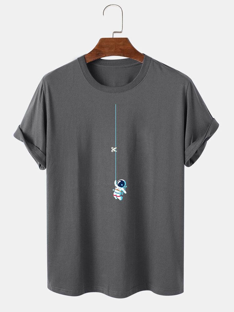 Astronaut On A String Print T-Shirt