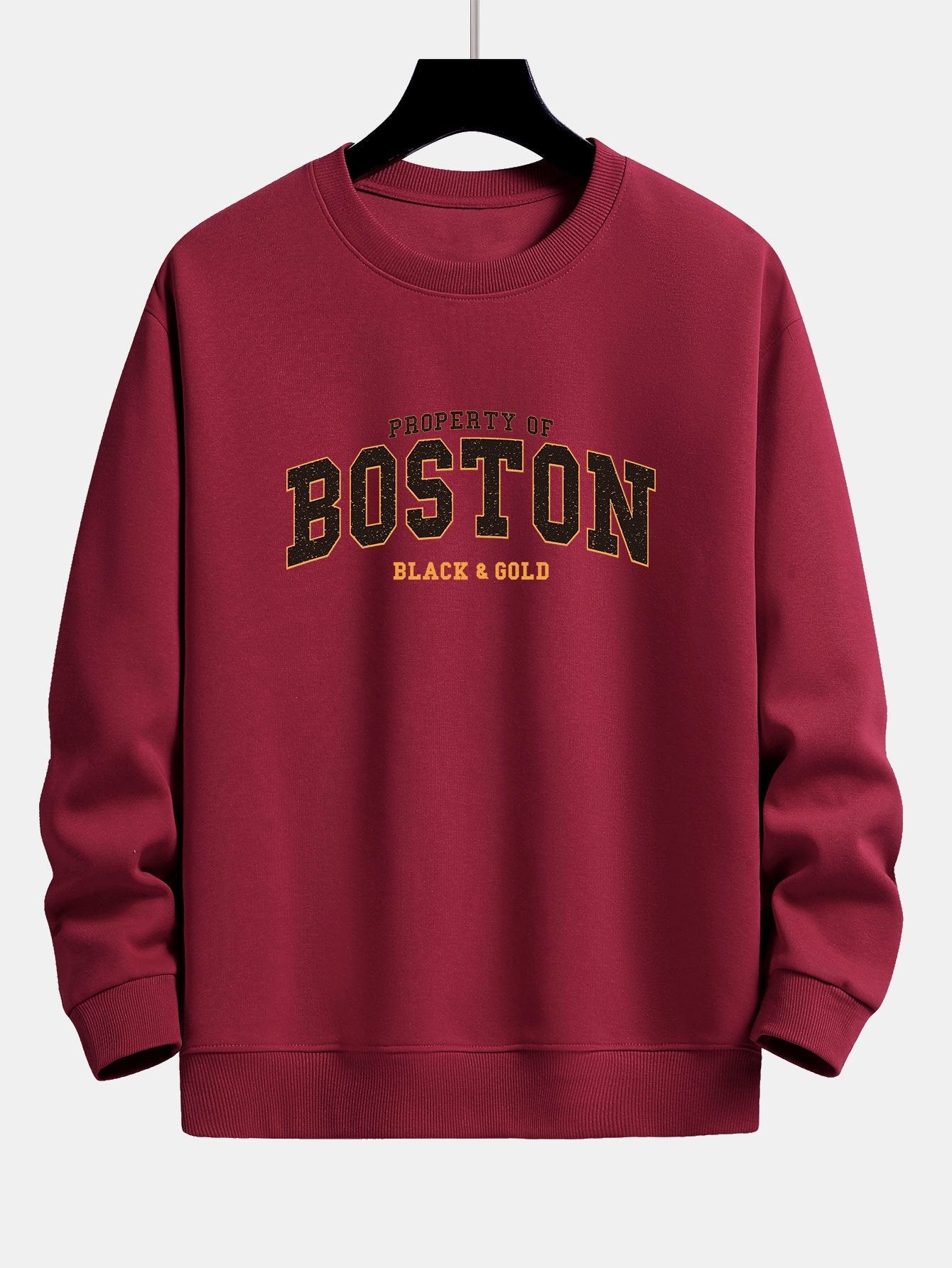 Sweat-shirt coupe décontractée à imprimé Boston